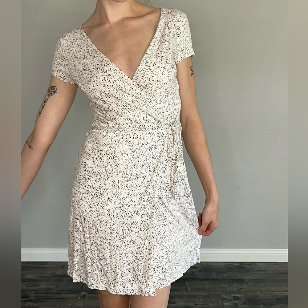 Polkadot Wrap Mini Dress